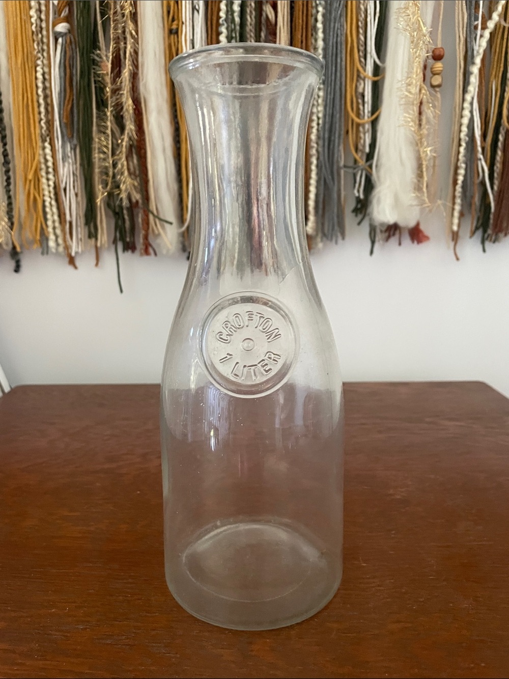 Embossed Glass Milk Bottle - 1 Liter crofton brabd